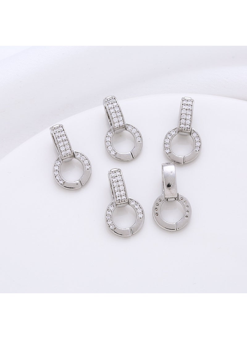 Generic - 14K Gold Plated Zircon Pendant Clasp for DIY Jewelry White gold universal hanging ring buckle (11*20)mm - Image 1