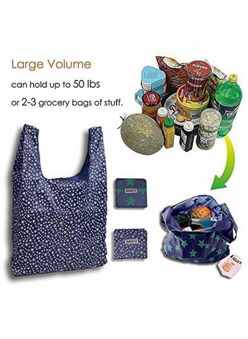 Y&D 6 Pack Shopping Grocery Bags, Foldable and Reusable Washable Tote with Pouch, Heavy Duty Bag, 16 kg Weight Capacity,  - Image 4