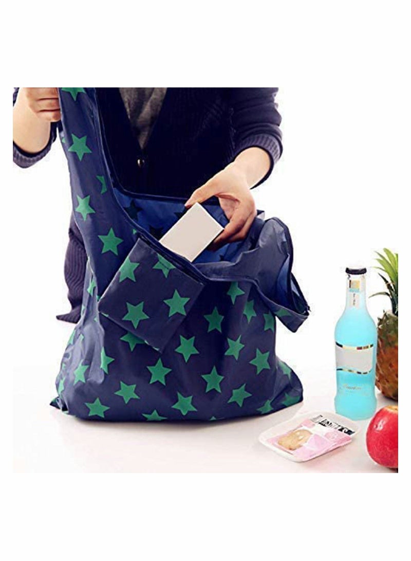 Y&D 6 Pack Shopping Grocery Bags, Foldable and Reusable Washable Tote with Pouch, Heavy Duty Bag, 16 kg Weight Capacity,  - Image 2