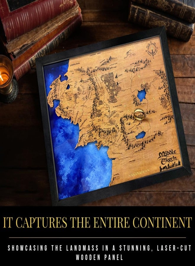 flinelife Wooden Middle Earth Map Wall Art Decor With Ring, 12X10, Perfect For Fans - Image 3