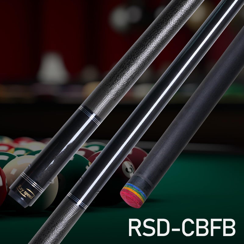 Ray speed Carbon Fiber Pool Cue Stick 12.5mm Rainbow Tip Low Deflection Pool Stick with Uni-loc Pin Joint and Extension Pool Stick-20 oz - Image 2