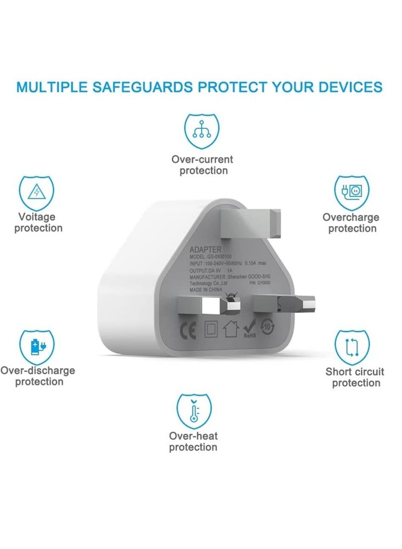 ELTRAZONE 5V 1A Power Adapter Supply, USB Charger Cable and Plug Compatible for i Phone 5S, 6, 6S, 6 Plus, 6S Plus, 7, 7 Plus, 8, 8 Plus, XS, X, XS Max, 11, XR, i Pod Touch 5G Power Cord  - Image 4