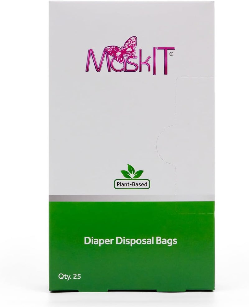 MaskIt أكياس التخلص من الحفاضات MaskIT - القضاء على الروائح مع أكياس التخلص من الحفاضات المحمية من الروائح - تناسب جميع حفاضات الأطفال ومعظم أحجام حفاضات البالغين - مصنوعة من مواد نباتية - مصنوعة في الولايات المتحدة - مملوكة لامرأة - Image 1