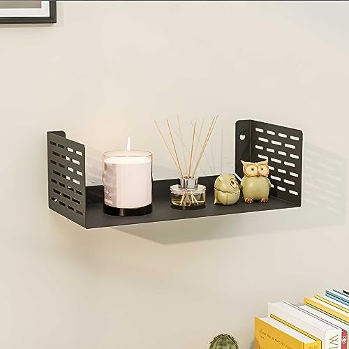 Spillbox Metal Shelf|Storage Rack|Multipurpose Metal Rack|Floating Wall Shelves|Bathroom Shelves|CD/DVD Organizer|Heavy-Duty Storage|Bookshelf |Plant Stand|Lohe Ki Almari- U Shape Shelf(Small, Black) - Image 1