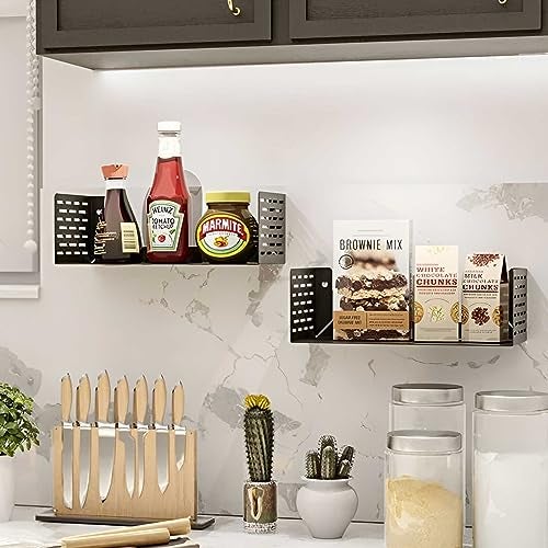 Spillbox Metal Shelf|Storage Rack|Multipurpose Metal Rack|Floating Wall Shelves|Bathroom Shelves|CD/DVD Organizer|Heavy-Duty Storage|Bookshelf |Plant Stand|Lohe Ki Almari- U Shape Shelf(Small, Black) - Image 3