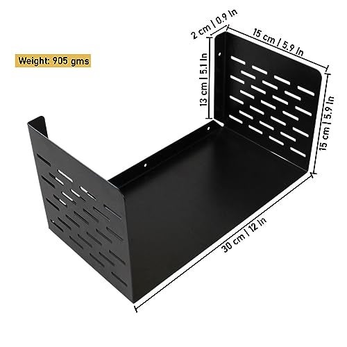 Spillbox Metal Shelf|Storage Rack|Multipurpose Metal Rack|Floating Wall Shelves|Bathroom Shelves|CD/DVD Organizer|Heavy-Duty Storage|Bookshelf |Plant Stand|Lohe Ki Almari- U Shape Shelf(Small, Black) - Image 5