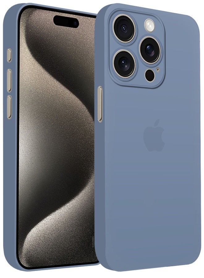 Ultra Thin Case for iPhone 15 Pro Max with 0.3mm Matte Case Cover Air Skin Series Feather-Light Frosted Protective Back Cover - Light Blue - Image 2