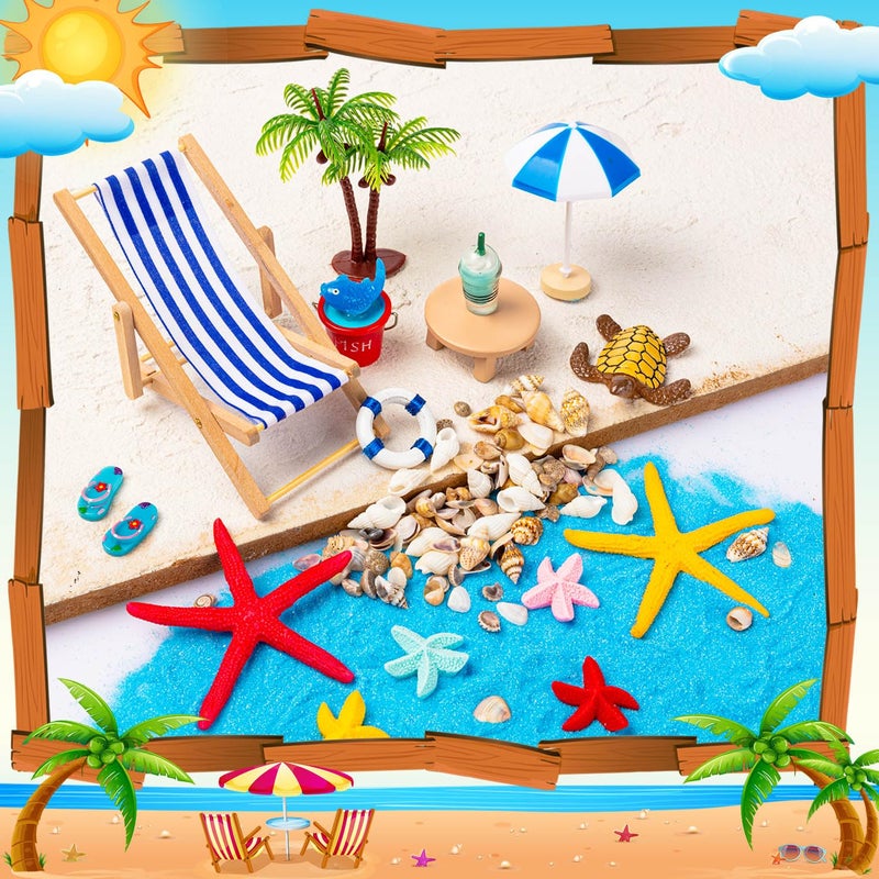 LHSYFBZ 30 Pcs Beach Miniature Dollhouse Decoration  Bach Cake Decorations  Umbrella Palm Chair Miniature Toys For Diy Garden And Plant Decoration - Image 3