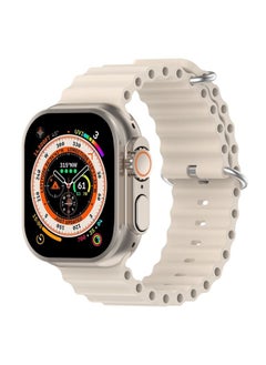 Generic Replacement Strap Ocean Silicone Watch Band For Apple Watch Ultra 49mm / Series 8&7 45mm / SE 2&6&SE&5&4 44mm Starlight 