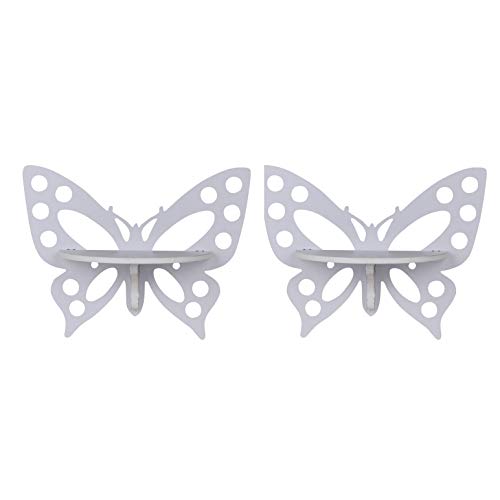 Raytrees Wooden Set of Two Butterfly Wall Shelf/Stand for Living Room|Wooden Wall Mounted Home Decor|Wall Organizerwith 2 Shleves for Bedrooms, Bathrooms,Kitchens,Offices,Living Rooms 33 X 12 X 25 CM - Image 2