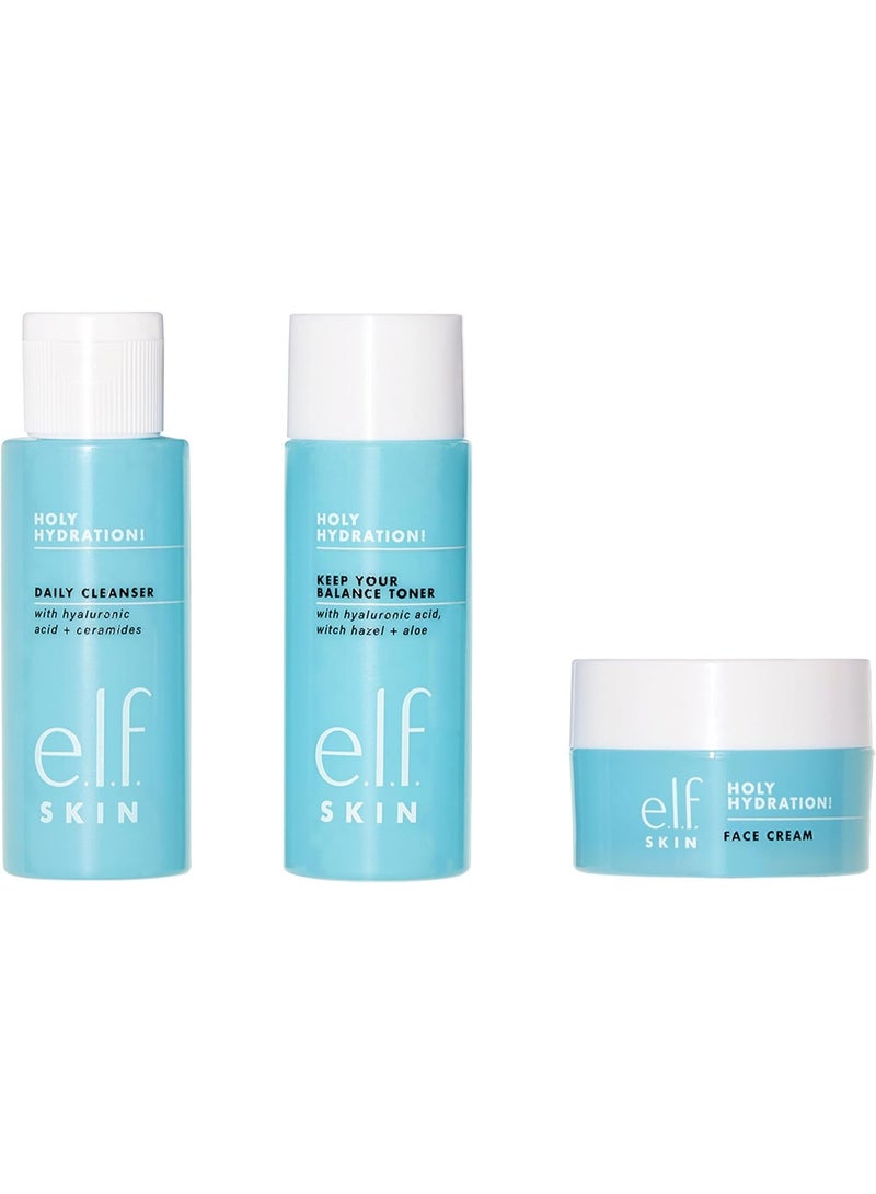 إلف مجموعة Skin Holy Hydration The Essentials Mini Kit منظف ومنشط ومرطب لبشرة متوازنة ورطبة - Image 1