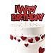 Ercadio 1 Pack Double Layers Happy Birthday Cake Topper Black and Red Glitter Celebrating Birthday Cake Pick Baby Shower Kids Birthday Party Horror Theme Decorations Supplies - Image 3