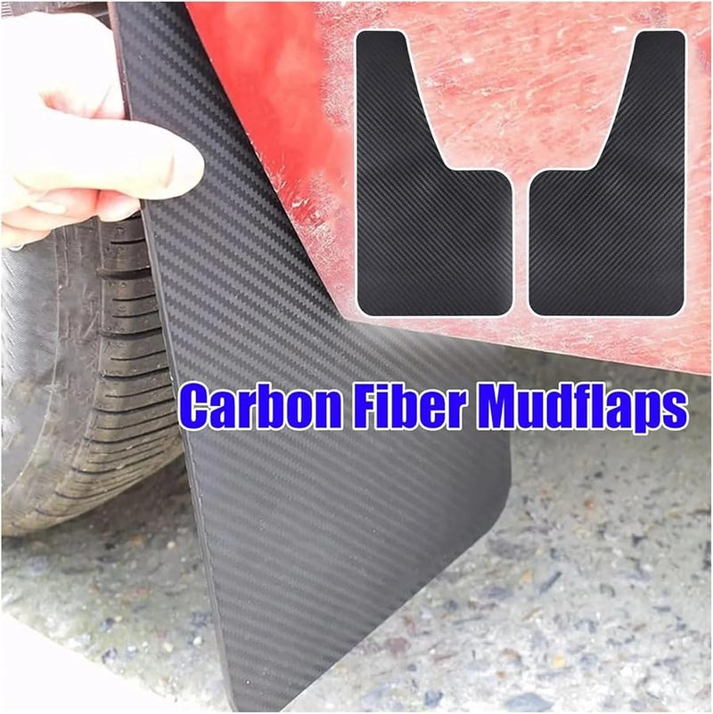 Carbon Fiber Effect Universal Front Rear Mud Flaps Compatible Car Pickup Truck SUV - Image 3