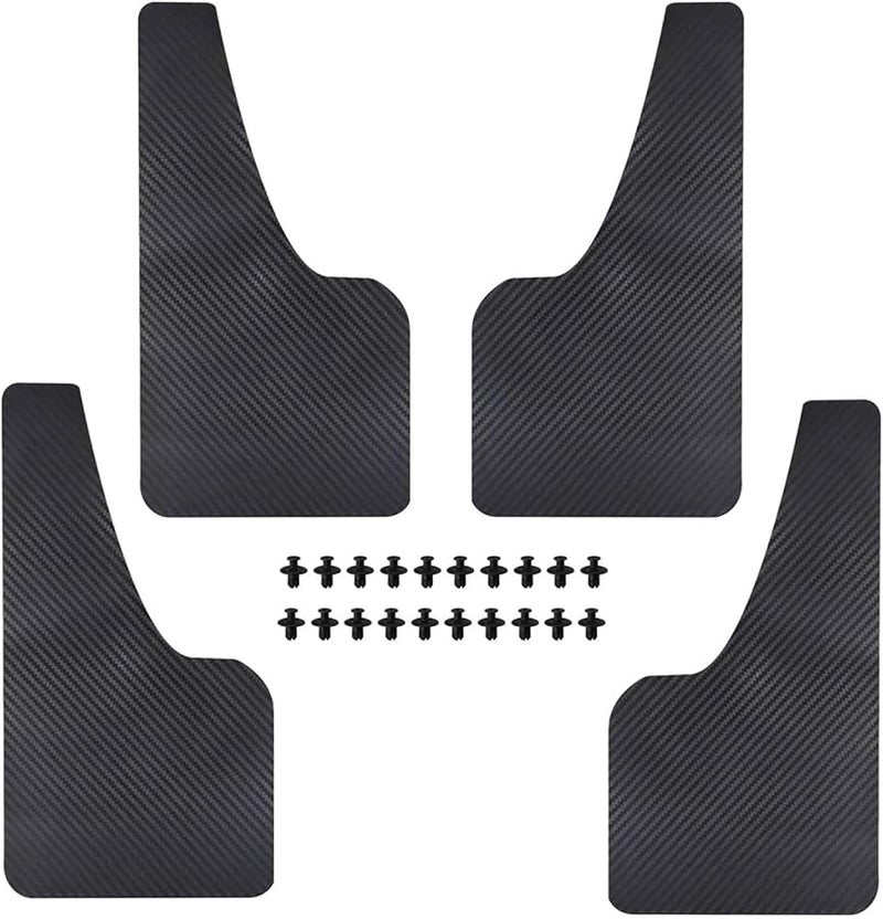 Carbon Fiber Effect Universal Front Rear Mud Flaps Compatible Car Pickup Truck SUV - Image 2