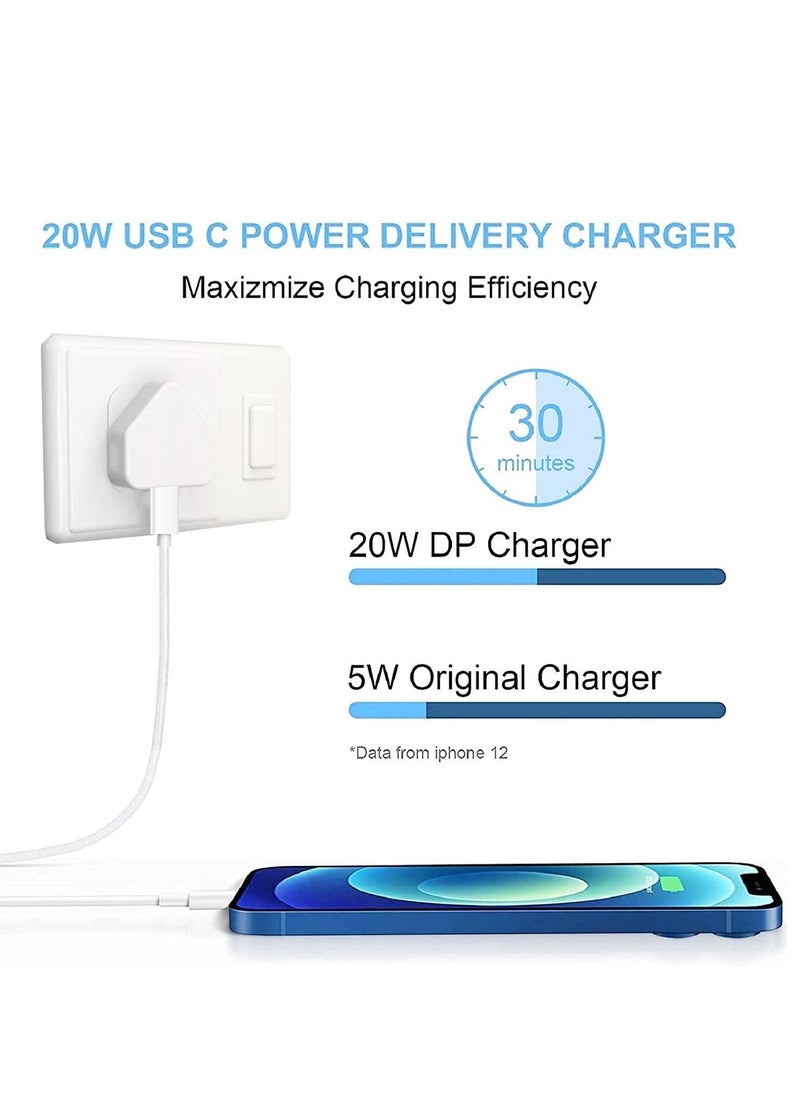 Generic iPhone USB C Charger Plug ＆ 2m Type C Lightning Cable【Apple MFi Certified】20W USB C PD3.0 Fast Wall Charger Compatible with iPhone 13/13 Mini/13 Pro Max/12/SE  - Image 4