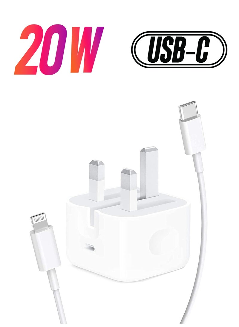 Generic iPhone USB C Charger Plug ＆ 2m Type C Lightning Cable【Apple MFi Certified】20W USB C PD3.0 Fast Wall Charger Compatible with iPhone 13/13 Mini/13 Pro Max/12/SE  - Image 1