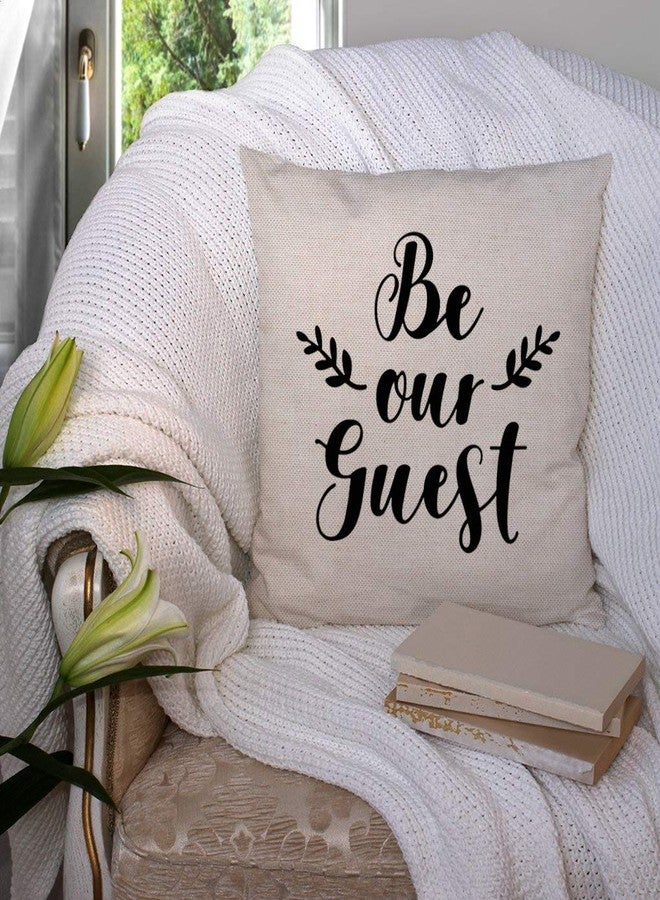 SSOIU Be Our Guest Pillow Cover Farmhouse Decor - Linen Pillow Cover - Farmhouse Pillows - Rustic Pillow - Rustic Decor - Bedroom Decor Pillow - Image 3