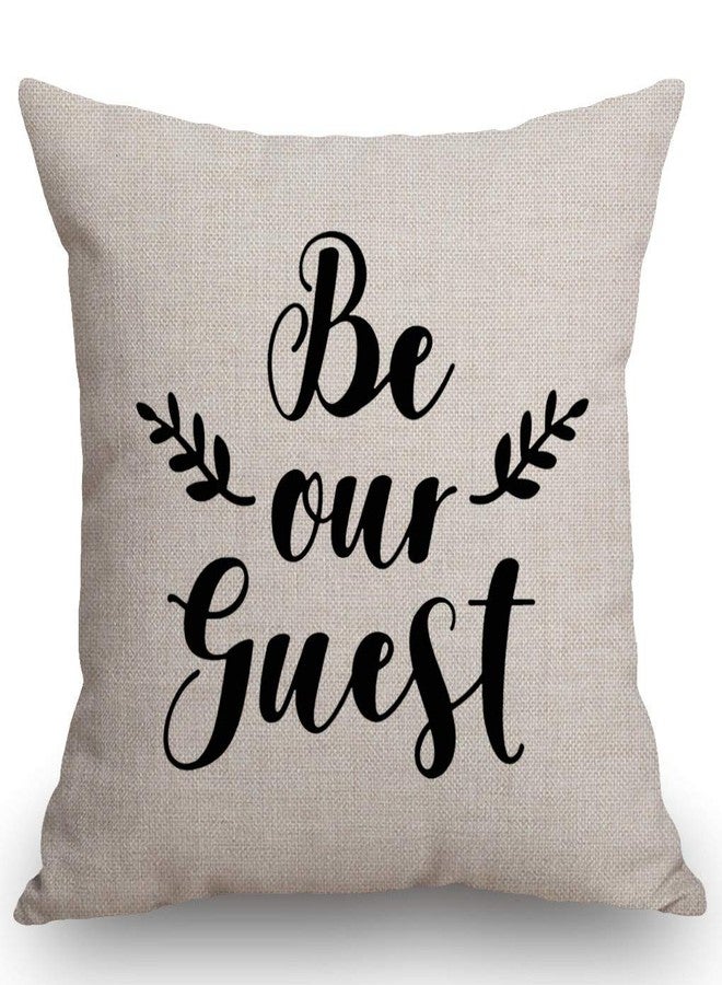 SSOIU Be Our Guest Pillow Cover Farmhouse Decor - Linen Pillow Cover - Farmhouse Pillows - Rustic Pillow - Rustic Decor - Bedroom Decor Pillow - Image 1