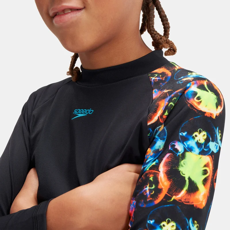 speedo Kids' Digital Printed Long Sleeve Rashguard