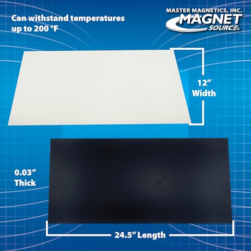 Master Magnetics Flexible Magnetic Sheet - Non-Adhesive Magnet - Ideal for Car Signs - Strong DIY Magnets for Fridge, Dry Erase Board, Crafting - 24.5" L x 12" W - White Vinyl Front - 1-Pack - Image 4