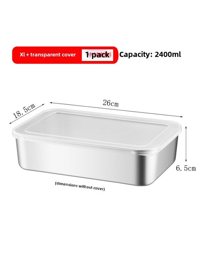 OEM OEM OEM Custom Processing Stainless Steel Fresh-keeping Box Lunch Box Lunch Box Seasoning Frozen Storage Box Sub-packed Lunch Box-Specifications:Laser 201 Electrolysis* Xl (white Cover)  - Image 1