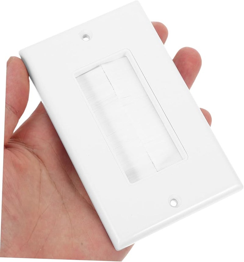 2 Pack White Cable Management Brush Panel Wall Insert Plate For Cord Hiding - Image 4