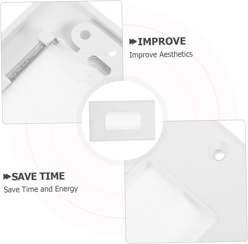 2 Pack White Cable Management Brush Panel Wall Insert Plate For Cord Hiding - Image 3