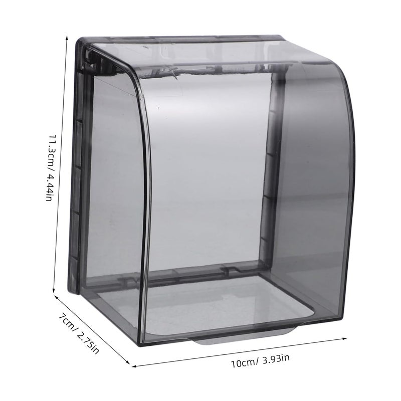 صندوق مخرج خارجي مقاوم للطقس الأسود غطاء مقبس مقاوم للماء مع غطاء زر ضغط - Image 3