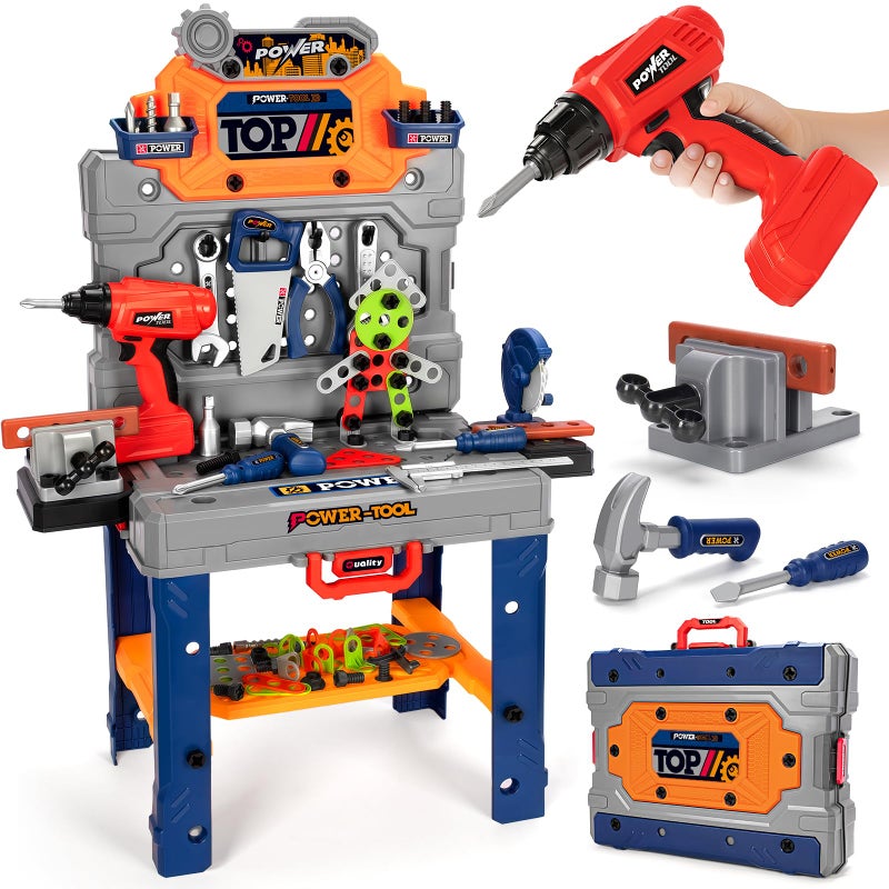 TooyBing Kids Tool Bench Set with Electric Drill and Realistic Tools Construction Workbench Playset Toy for Toddler 35 Easy Set up Kids Boy Toys Birthday Gifts for Boys Age 3 4 5 Year Old - Image 2