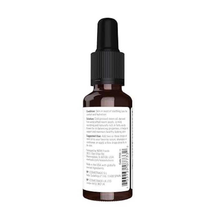NOW Solutions 100% Pure Neem Oil - 1 fl oz (30 ml) - Image 2
