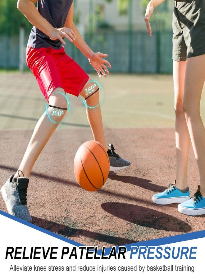 Sosation 2 Pcs Silicone Patella Knee Band for Basketball with Packaging Bag Patella Tendon Support Strap Band for Knee Support for Soccer Baseball Running (M,Black) - Image 4