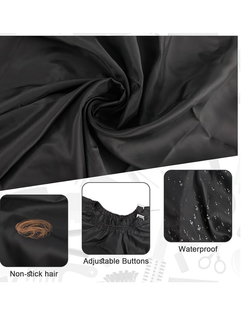 NICEMOVIC NICEMOVIC Hair Cutting Barber Cape with Neck Duster Brush and Barber Brush, Professional Barber Accessories Cleaning Supplies for Salon Haircut Styling (Black)  - Image 2