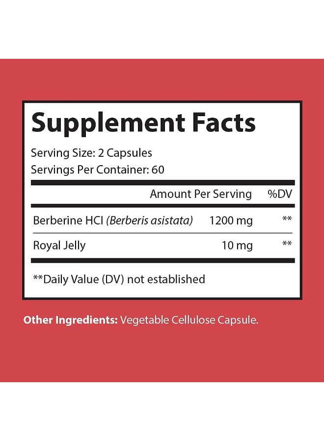 Nutriumph Berberine Plus 1200mg with Royal Jelly 120 Vegan Capsules - Image 2