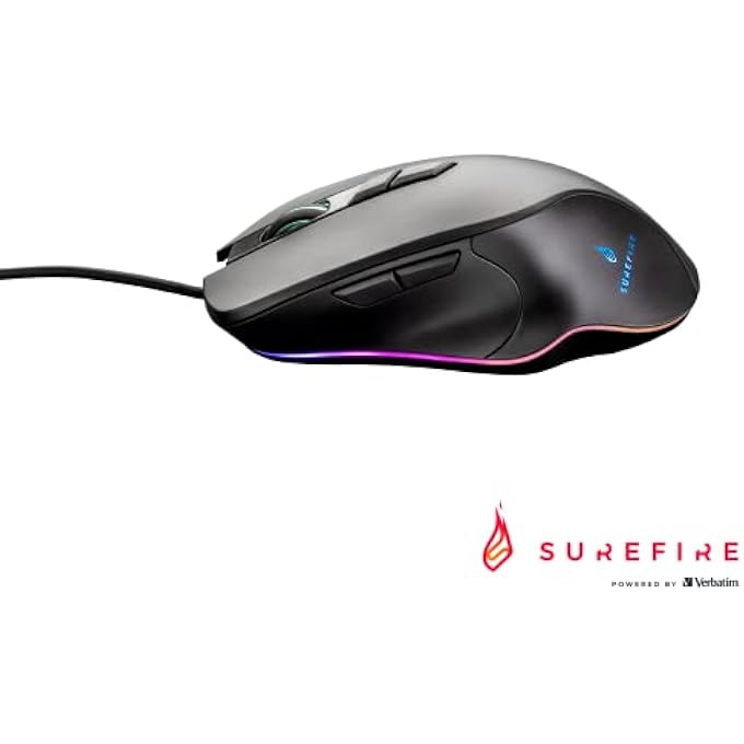 SUREFIRE MARTIAL CLAW GAMING MOUSE WITH RGB LIGHTING, PC MOUSE WITH 7 PROGRAMMABLE BUTTONS, WIRED MOUSE, 7,200 DPI COMPUTER MOUSE WITH 1.8 M CABLE - Image 3