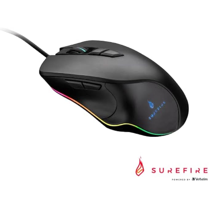 SUREFIRE MARTIAL CLAW GAMING MOUSE WITH RGB LIGHTING, PC MOUSE WITH 7 PROGRAMMABLE BUTTONS, WIRED MOUSE, 7,200 DPI COMPUTER MOUSE WITH 1.8 M CABLE - Image 2