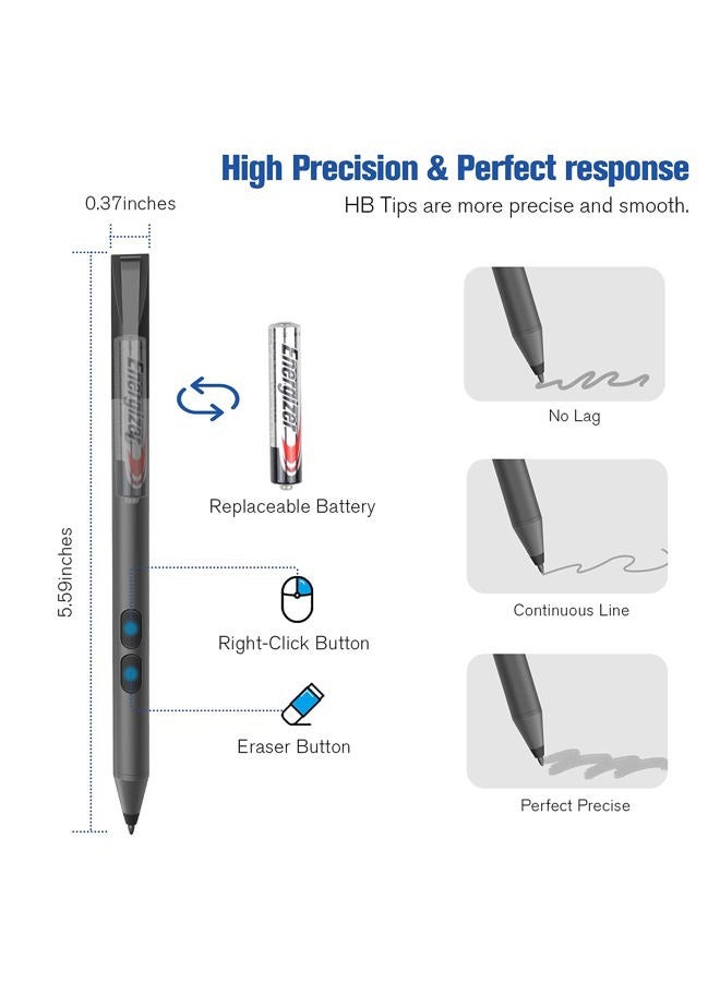 AZX Pen Work with Surface Laptop 3 Active Stylus Compatible with Surface Pro 7/6/5(2017)/4/3 Surface Laptop Surface BookSurface Go 1000 Hours Working time with Palm Rejection(Black) - Image 4