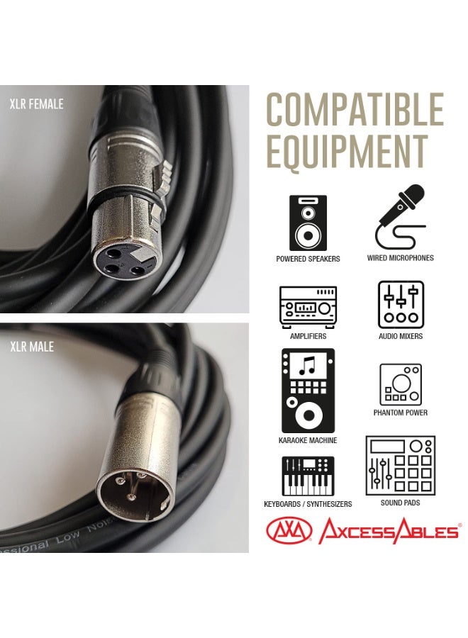 AXA AXCESSABLES AxcessAbles XLR Male to XLR Female Microphone Audio Cables (2 Pack) - Image 5