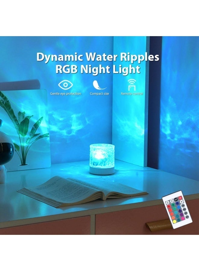 مصباح تموج الماء من 16 لونًا من أضواء الشمال، مصباح عرض أمواج المحيط، مصباح ليد قابل للتعتيم بتأثير الماء، مصابيح عرض السقف لغرفة النوم والمكتب والبار والحفلات وغرفة المعيشة وهدايا الكريسماس - Image 4