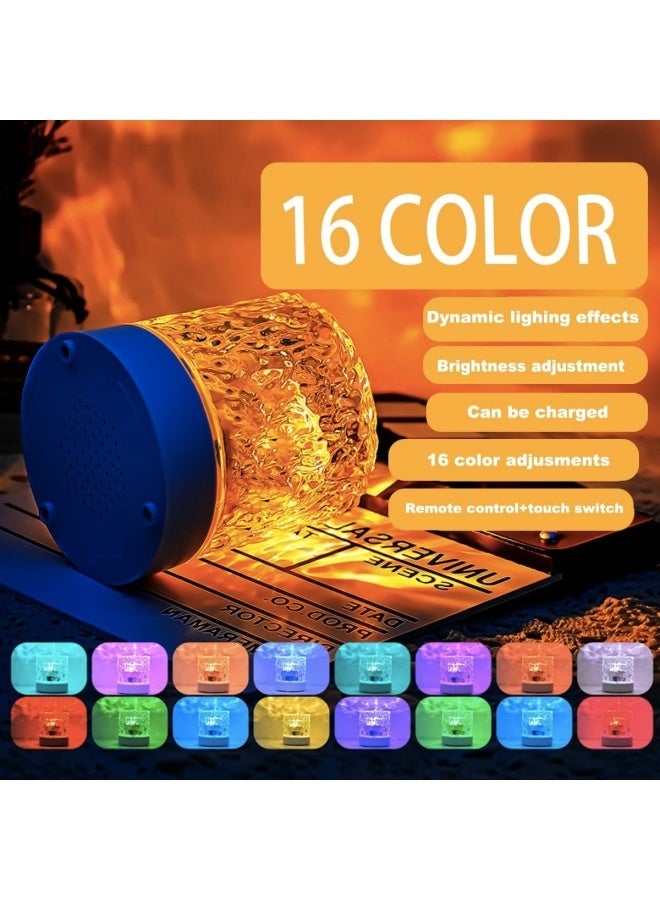 مصباح تموج الماء من 16 لونًا من أضواء الشمال، مصباح عرض أمواج المحيط، مصباح ليد قابل للتعتيم بتأثير الماء، مصابيح عرض السقف لغرفة النوم والمكتب والبار والحفلات وغرفة المعيشة وهدايا الكريسماس - Image 2