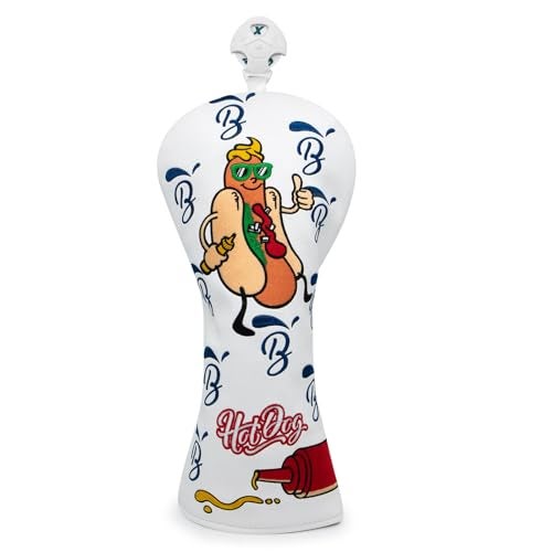 BAIRBRE Golf Club Covers Hot Dog Golf Driver Cover Fariway Wood Headcovers Hybrid Head Covers 3 Wood Headcover Leather Golf Headcover with Number Tag for All Brand - Image 1