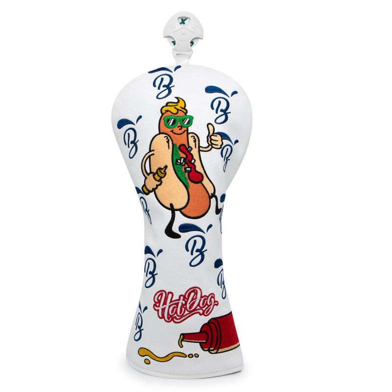 BAIRBRE Golf Club Covers Hot Dog Golf Driver Cover Fariway Wood Headcovers Hybrid Head Covers 3 Wood Headcover Leather Golf Headcover with Number Tag for All Brand - Image 2
