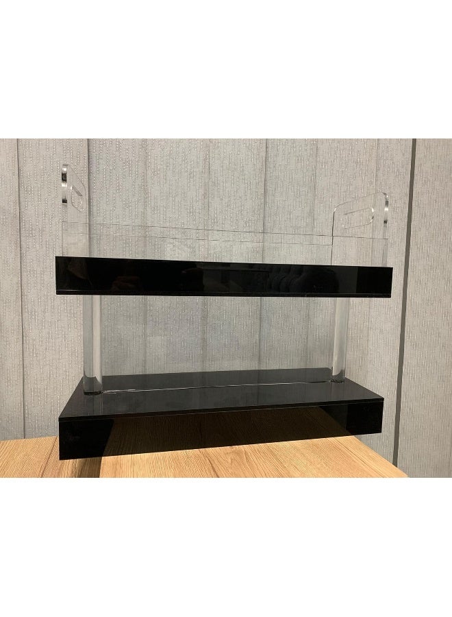 Horoof Market Horoof Home® Modern Black & Clear Acrylic 2-Tier Storage Rack – Elegant Organizer for Kitchen, Bathroom & Office – Stylish & Durable Display Stand  - Image 1