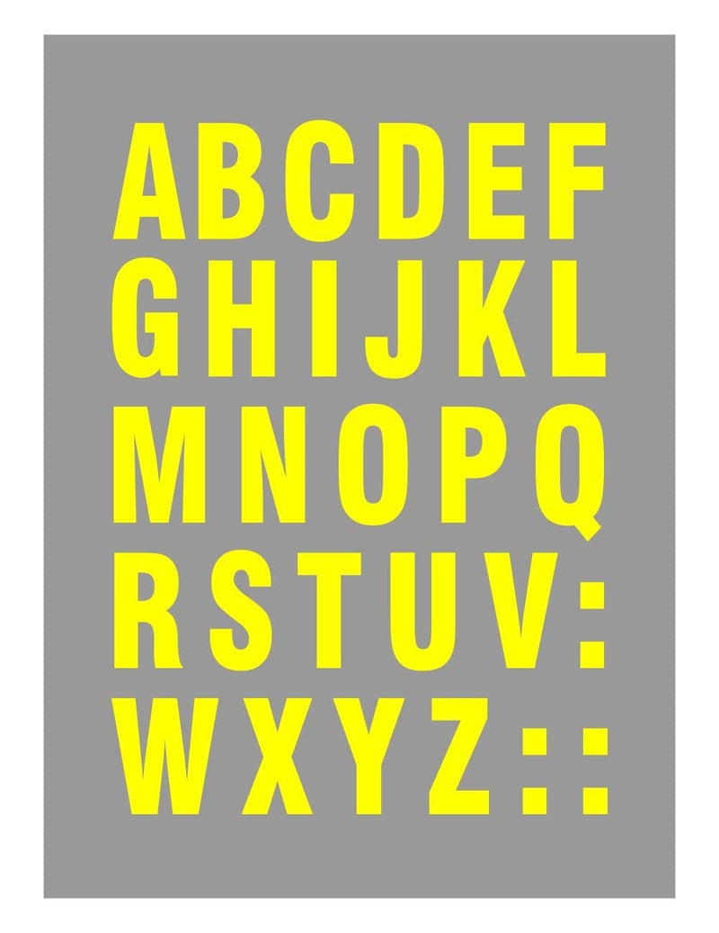 decalbazaar Vinyl ABC Alphabet Letters Arial Black Font Glass Wall Vehicle Sticker 1.5 Inches Yellow - Image 1