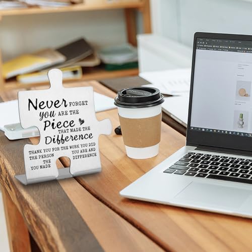 FOKCBOCM Thank you Appreciation gifts for Mentor Teacher Nurse, Going Away Gift Retirement Gift for Coworker Boss, Never forget you are the Piece that Made the Difference, Funny Office Desk Decor - Image 4