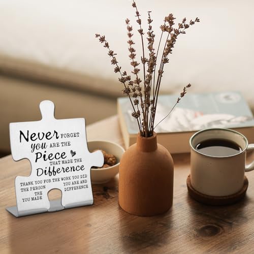 FOKCBOCM Thank you Appreciation gifts for Mentor Teacher Nurse, Going Away Gift Retirement Gift for Coworker Boss, Never forget you are the Piece that Made the Difference, Funny Office Desk Decor - Image 5