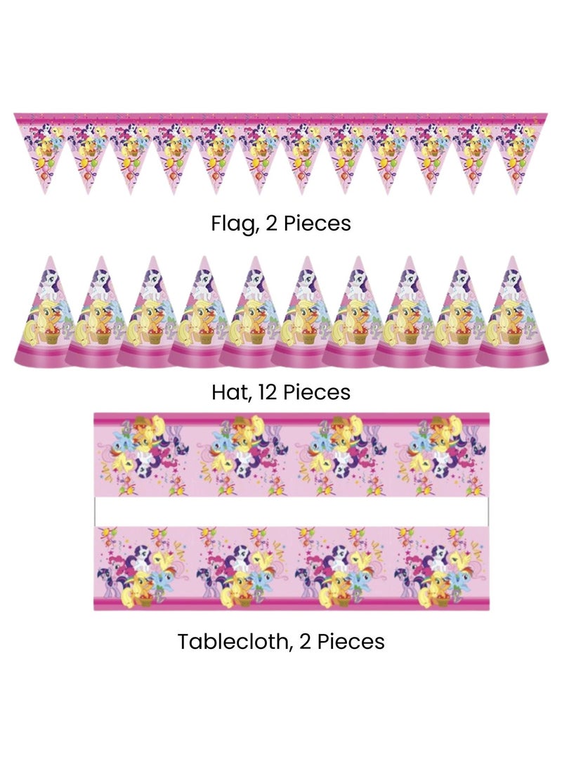 ريمي بيلا 180 قطعة لوازم حفلات اعياد الميلاد بتصميم بوني، مجموعة ادوات مائدة الكل في واحد تتضمن اطباق واكواب ومناديل ولافتة وما الى ذلك، لوازم حفلات بطابع بوني للفتيات - Image 3