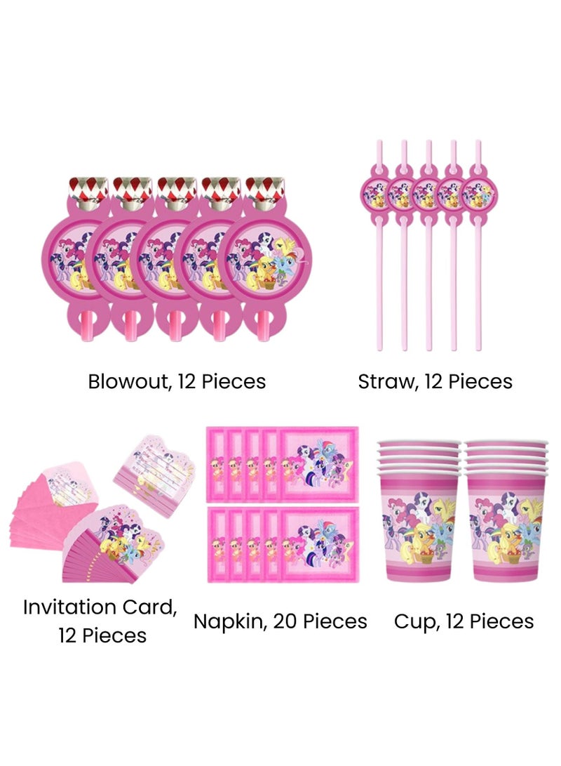 ريمي بيلا 180 قطعة لوازم حفلات اعياد الميلاد بتصميم بوني، مجموعة ادوات مائدة الكل في واحد تتضمن اطباق واكواب ومناديل ولافتة وما الى ذلك، لوازم حفلات بطابع بوني للفتيات - Image 4