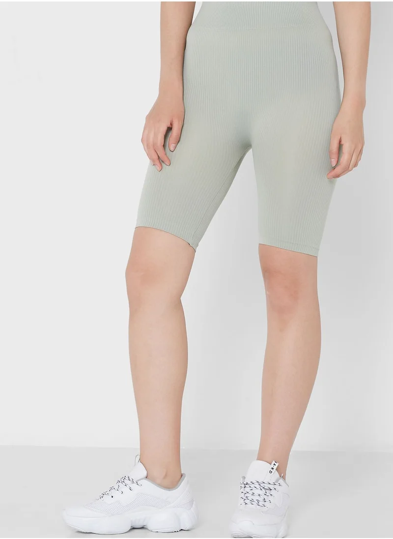NASTY GAL Ribbed Crop Top & Shorts Set