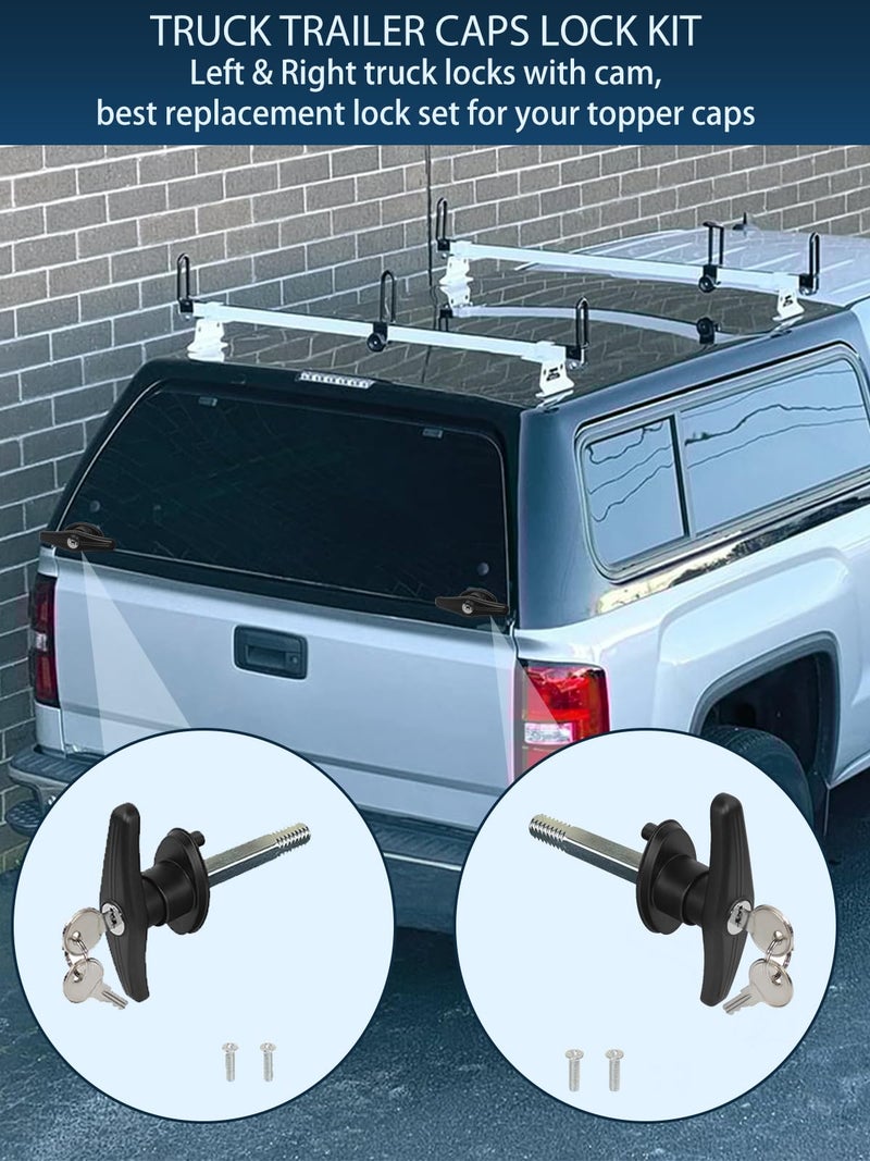 Quality Life Truck Cap THandle Lock for Camper Shell Replacement Locking Latch Parts Truck Bed Topper Door Locking Accessories Kit with Keys LR - Image 4