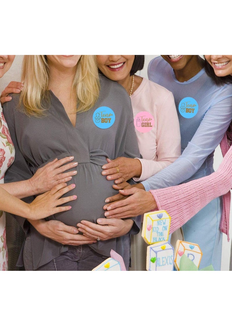 KASTWAVE Gender Reveal Stickers, 72 Pcs Baby Sticker Labels with Gold Glitter Letter Team Boy and Team Girl Stickers for Baby Shower Decorations and Gender Reveal Party Games - Image 3